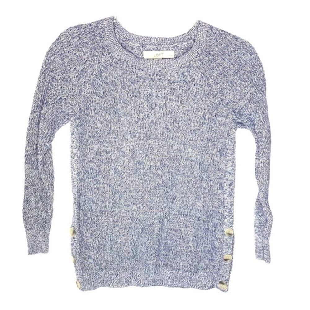 LOFT Cotton Sweater Side button detail